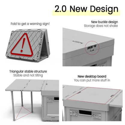 Portable Folding Camping Table with Storage Box and Lid
