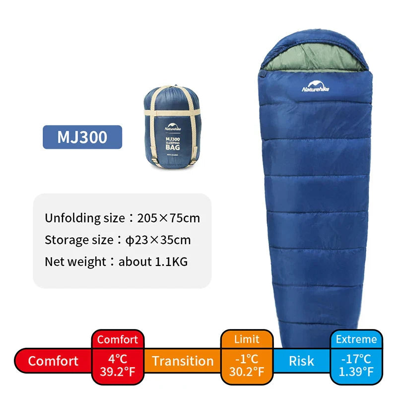 Mummy Camping Sleeping Bag Cotton Lightweight for Winter