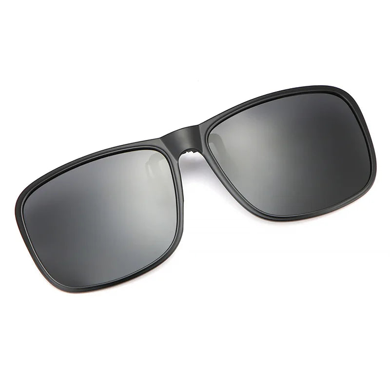Clip-On Polarized Sunglasses – Flip-Up Square Lenses with Night Vision