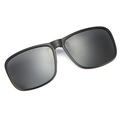 Clip-On Polarized Sunglasses – Flip-Up Square Lenses with Night Vision
