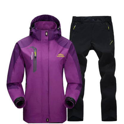 Women’s Waterproof Windproof Hiking Jacket and Pants Set