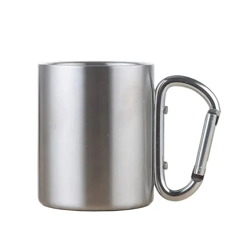 Outdoor Stainless Steel Mug with Carabiner Handle - The PeakTrail