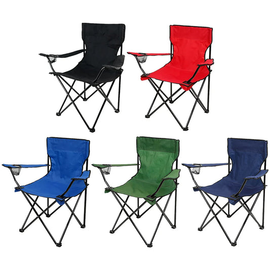 Folding Camping Chair Oxford Fabric With Bottle Holder Portable