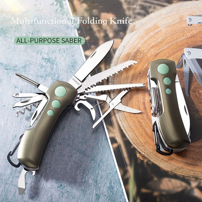 Folding Multitool Camping Knife Compact with Repair Tools