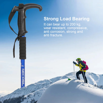Shock Resistant 3 Section Adjustable Hiking Pole with Non Slip Grip