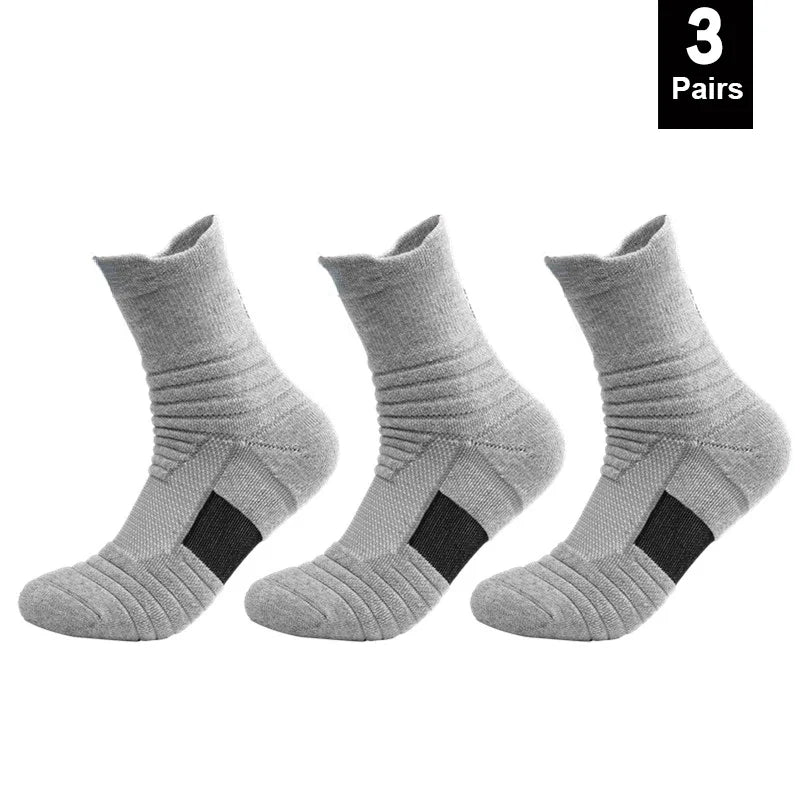 3 Pairs Cotton Crew Socks Breathable Anti Slip Unisex 38 to 44