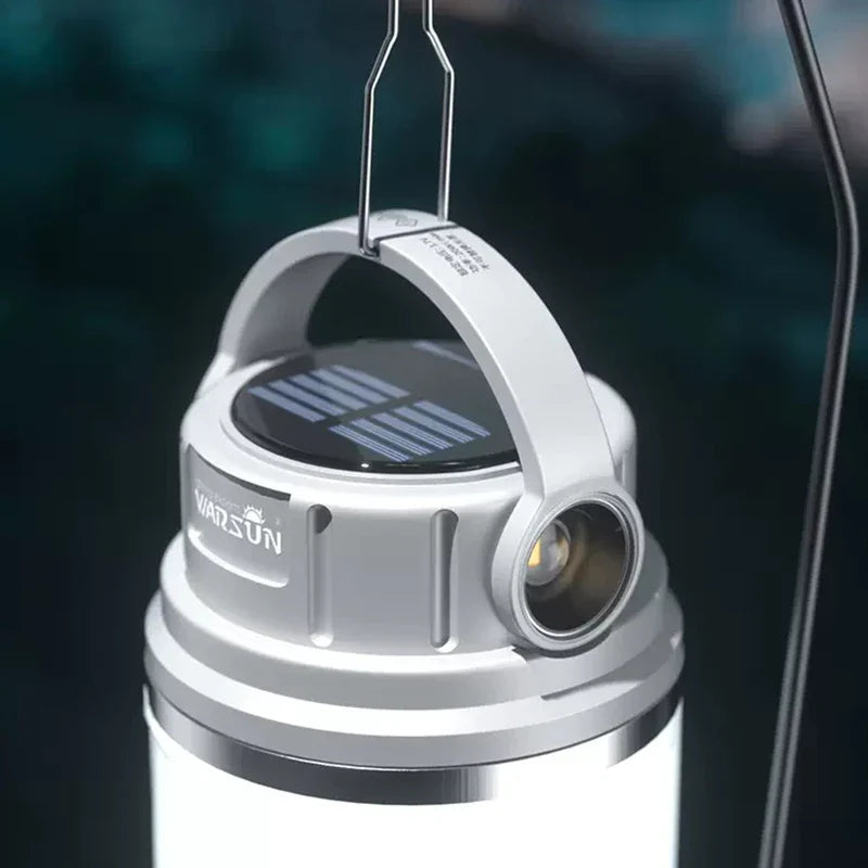 1100 Lumen Solar Rechargeable Camping Lamp LED Long Runtime