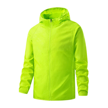 Unisex Hiking Rain Jacket Waterproof Windbreaker with Sun Protection