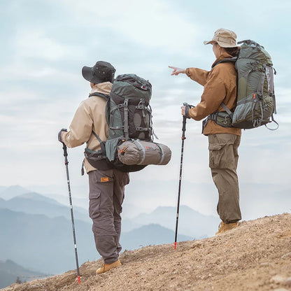 1 or 2 PCS Carbon Fiber Folding Trekking Poles Telescopic Lightweight
