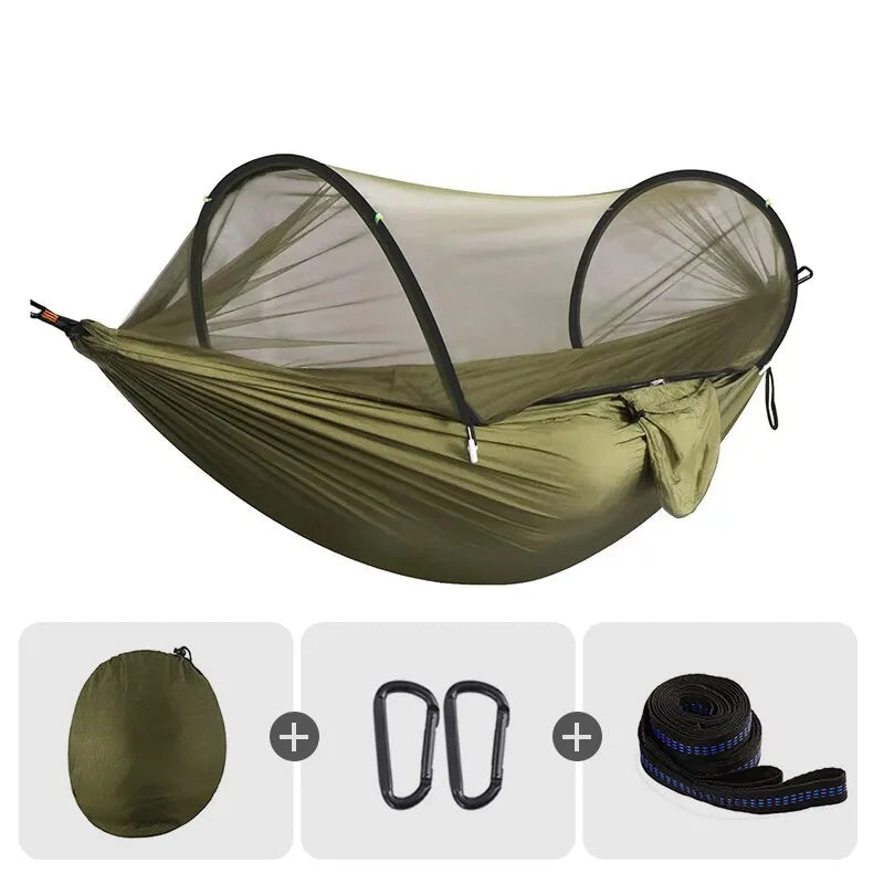 3 in 1 Camping Hammock with Mosquito Net Quick Opening Nylon