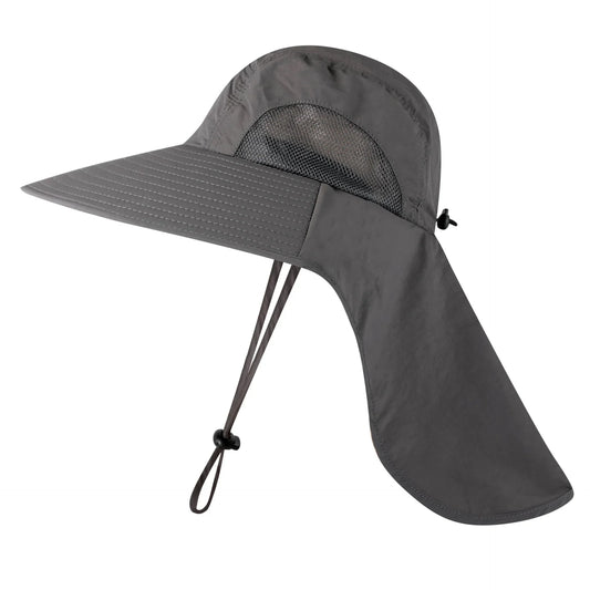 Unisex Wide Brim Bucket Hat with Neck Cover