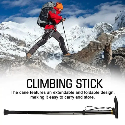 4-Section Aluminum Folding Hiking Stick – Lightweight with Non-Slip Grip