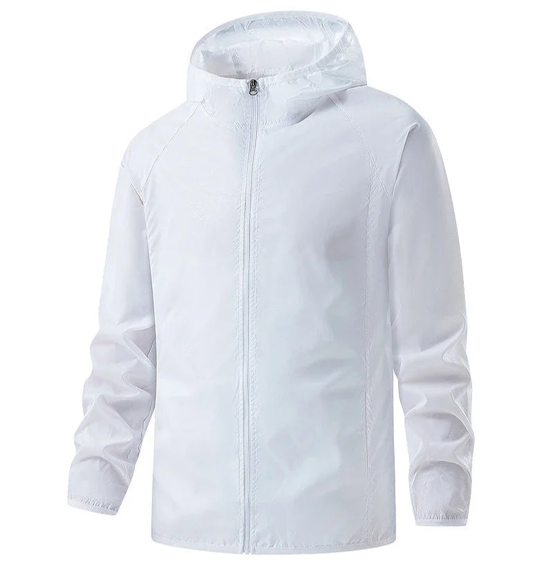 Unisex Hiking Rain Jacket Waterproof Windbreaker with Sun Protection