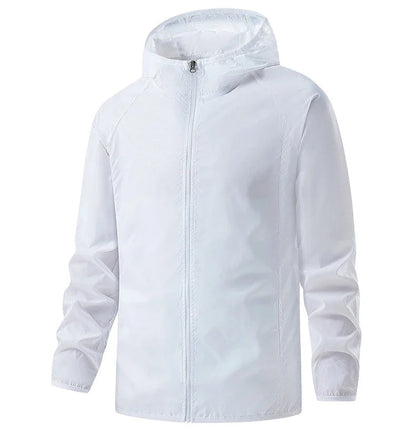 Unisex Hiking Rain Jacket Waterproof Windbreaker with Sun Protection