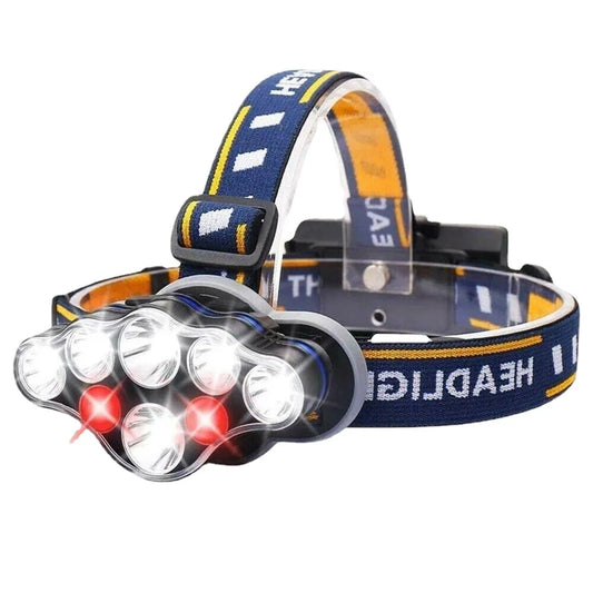 8-LED Headlamp – Waterproof & Multi-Mode Outdoor Flashlight
