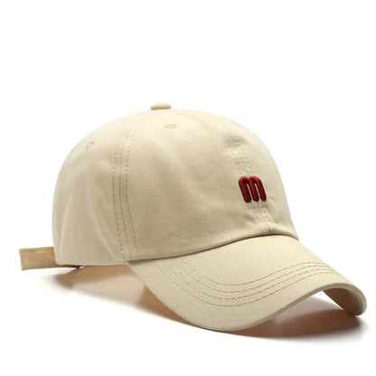 Unisex Cotton Baseball Cap with Embroidered Letters