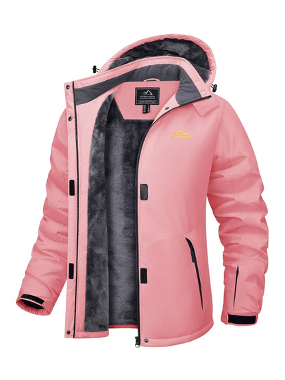 Women’s Winter Parka Waterproof Fleece Lined Hooded With 5 Pockets