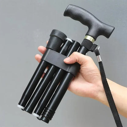 4-Section Aluminum Folding Hiking Stick – Lightweight with Non-Slip Grip