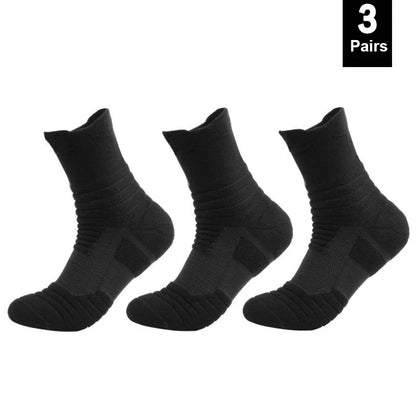 3 Pairs Cotton Crew Socks Breathable Anti Slip Unisex 38 to 44