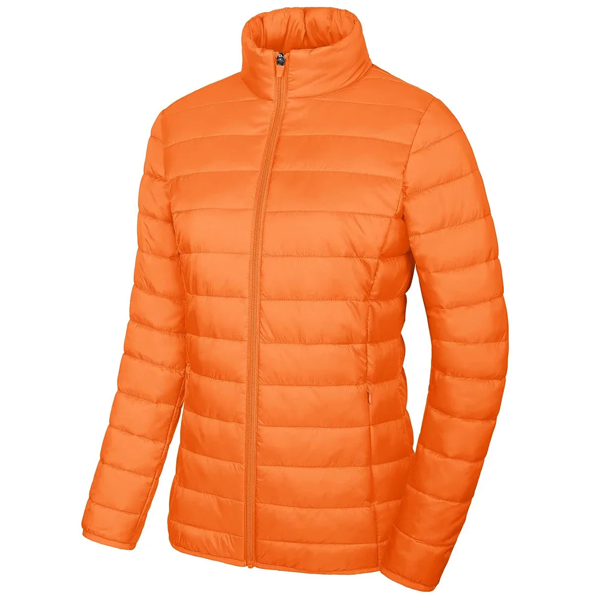 Women’s Lightweight Quilted Puffer Jacket Winter Zip Up Stand Collar