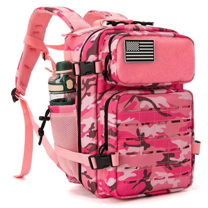 25 L MOLLE Tactical Backpack EDC Hiking Rucksack with Bottle Holder