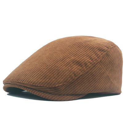 Unisex Corduroy Flat Cap – Retro Outdoor Hat for Everyday Use