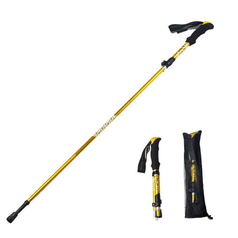 Telescopic Trekking Pole 5 Section Folding Portable with Carry Bag