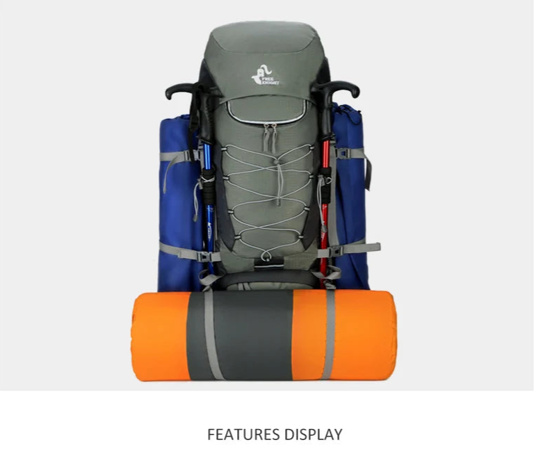 75 L Hiking Backpack with Rain Cover Large Capacity