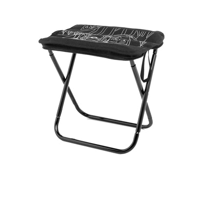 Folding Camping Stool Lightweight Stainless Steel with Storage Pocket
