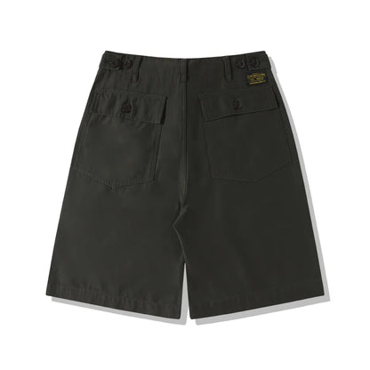 Unisex Hiking Workwear Shorts Cotton Twill Loose Fit Multi Pocket