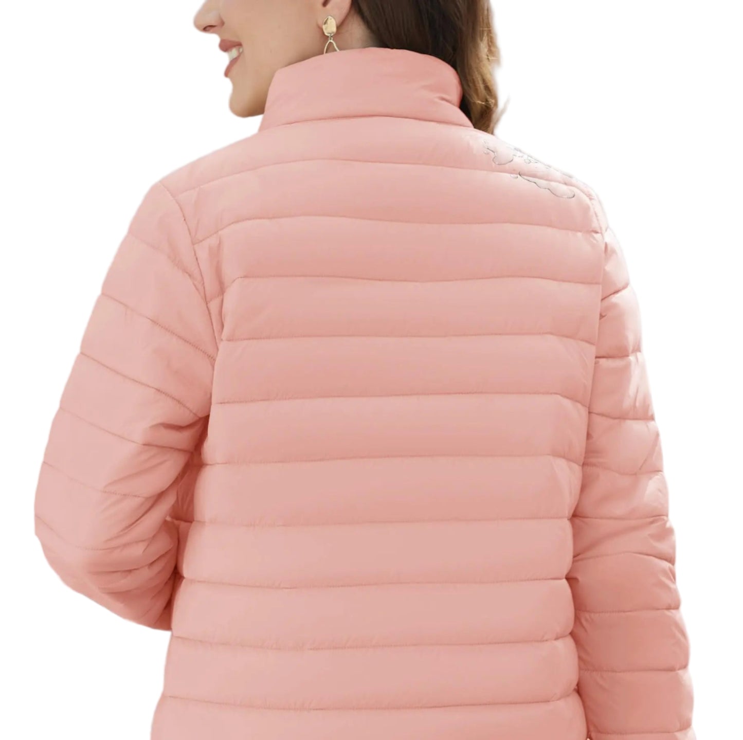 Women’s Lightweight Quilted Puffer Jacket Winter Zip Up Stand Collar