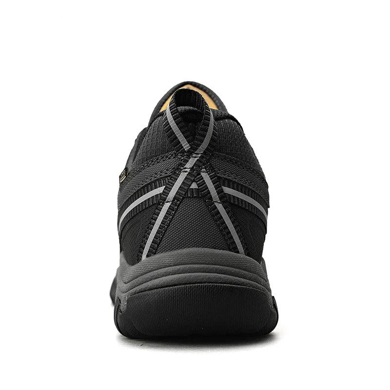 Men’s Leather Hiking Shoes Rubber Sole for Walking and Climbing