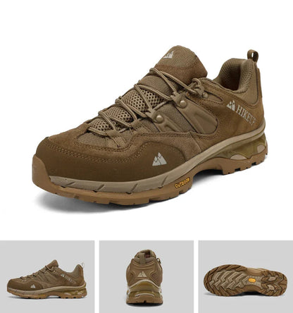 Men’s Leather Hiking Shoes Lace Up Wear Resistant for Trekking