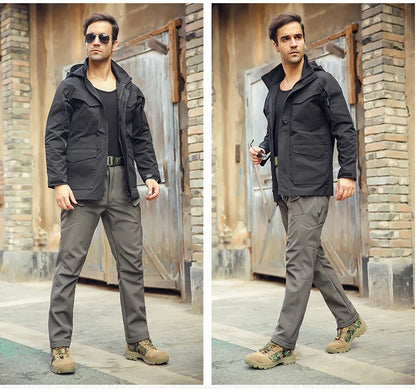 Men’s Winter Tactical Pants – Waterproof Fleece-Lined Cargo for Hiking & Skiing