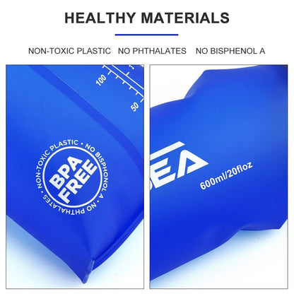 600 mL Soft Water Bottle Folding Flask BPA Free for Hiking