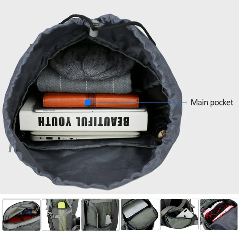 75 L Hiking Backpack with Rain Cover Large Capacity