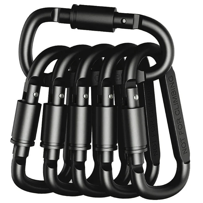 4 to 6 Pack Aluminum Carabiner Set Keychain Clips EDC for Camping