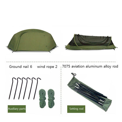 1 Person Lightweight Nylon Camping Tent with Mosquito Net Waterproof