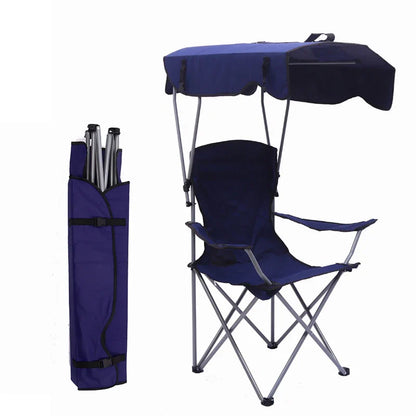 Folding Camping Chair With Cup Holder Canopy and Carry Bag