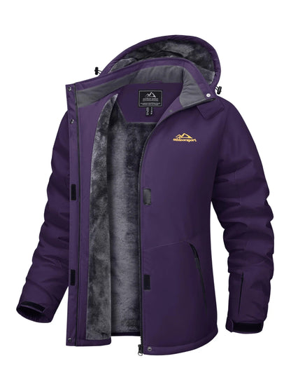Women’s Winter Parka Waterproof Fleece Lined Hooded With 5 Pockets