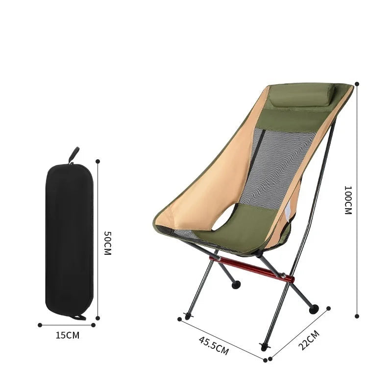 Ultralight Aluminum Moon Camping Chair Portable Folding
