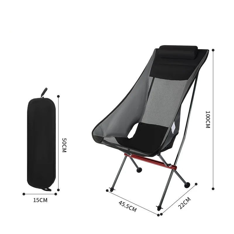 Ultralight Aluminum Moon Camping Chair Portable Folding
