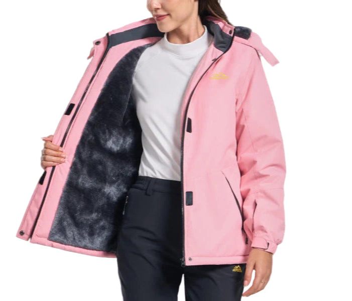 Women’s Winter Parka Waterproof Fleece Lined Hooded With 5 Pockets