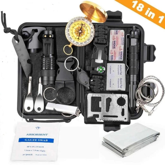 16-in-1 Survival Kit – Waterproof & Compact Outdoor Gear