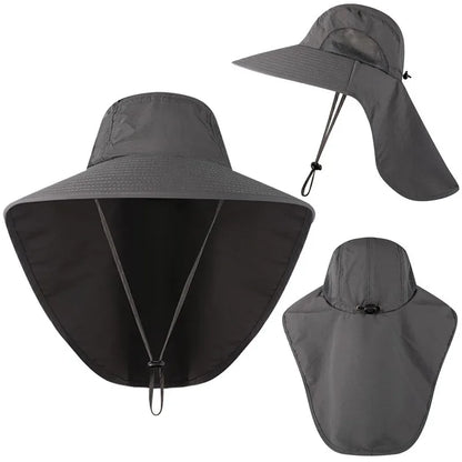 Unisex Wide Brim Bucket Hat with Neck Cover