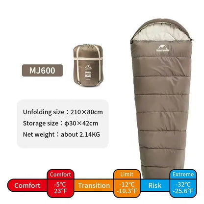Mummy Camping Sleeping Bag Cotton Lightweight for Winter