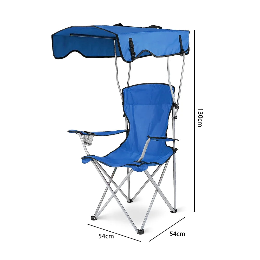 Folding Camping Chair With Cup Holder Canopy and Carry Bag