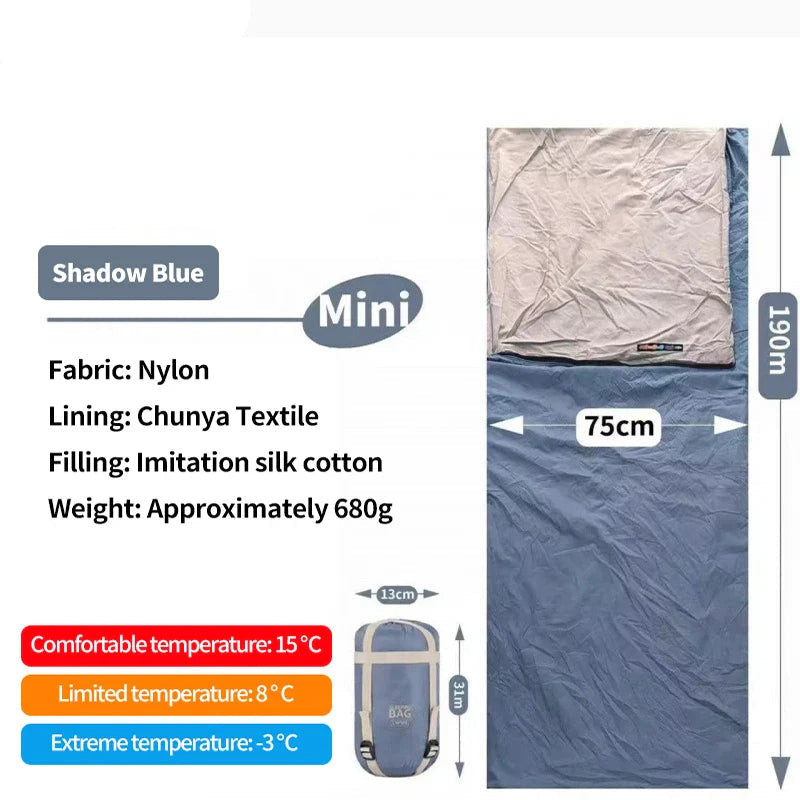 Ultralight Adult Sleeping Bag Compact Waterproof Washable Down Cotton