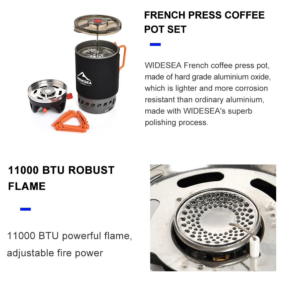 Camping Cooking Pot with Heat Exchanger for Gas Stoves