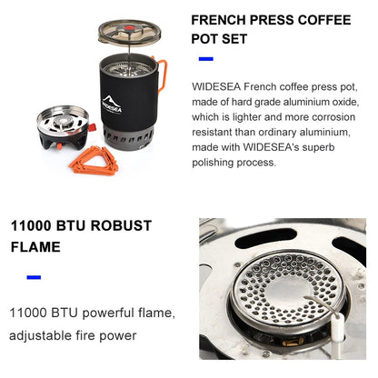 Camping Cooking Pot with Heat Exchanger for Gas Stoves